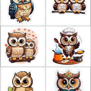 sheets of owl sticker v1 (2)